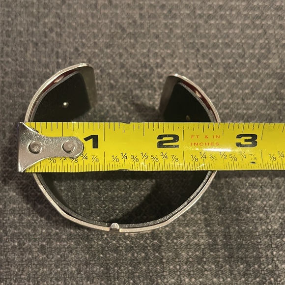 Brighton- Christo wide cuff bracelet set with red/dark gray leather insert. - Picture 7 of 10